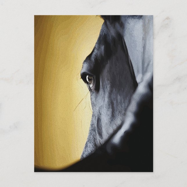 Postal Majestuoso arte de acercamiento de ojos a caballo (Anverso)