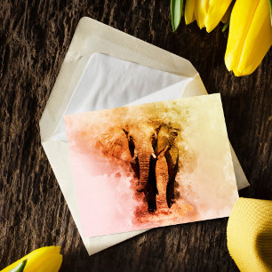 Postal Majestuoso Elefante Africano Masculino