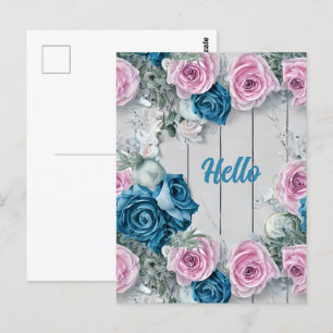Postal Majestuoso Ladrillo Blanco Shabby Nautica Pale Pin