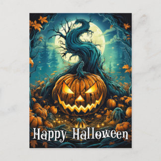 Postal Majestuoso Nefasto Feliz Halloween Calabaza