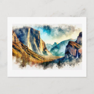 Postal Majestuoso paisaje de Yosemite,