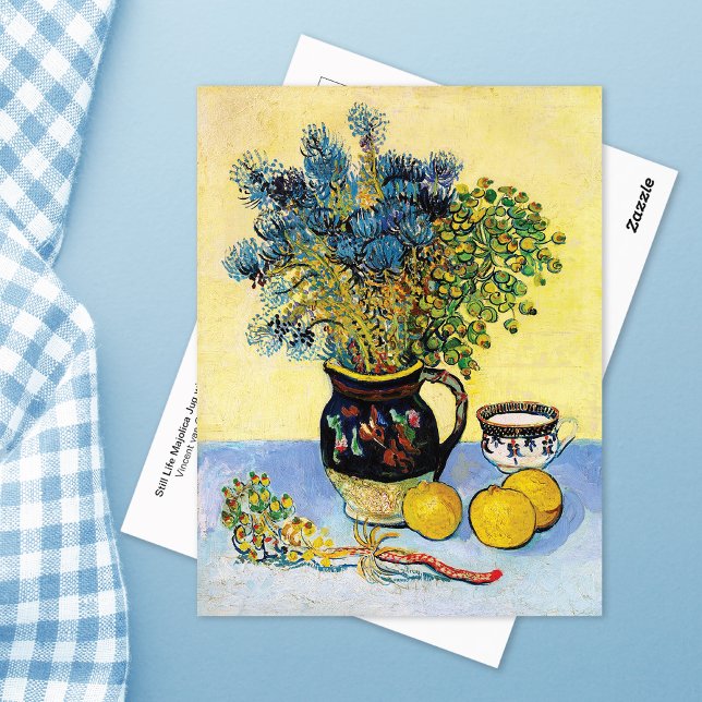 Postal Majolica Jug Wildflowers Vincent Van Gogh (Subido por el creador)