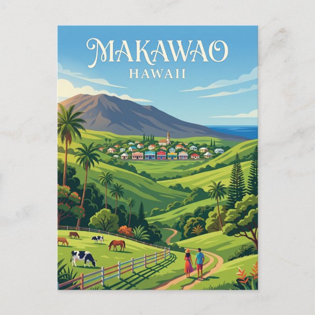 Postal Makawao EE. UU. (Anverso)