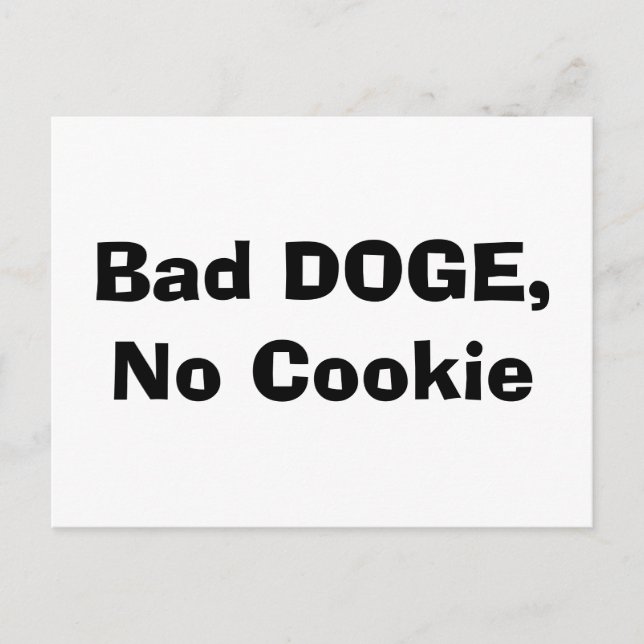 Postal Mal DOGE, sin cookies (Anverso)
