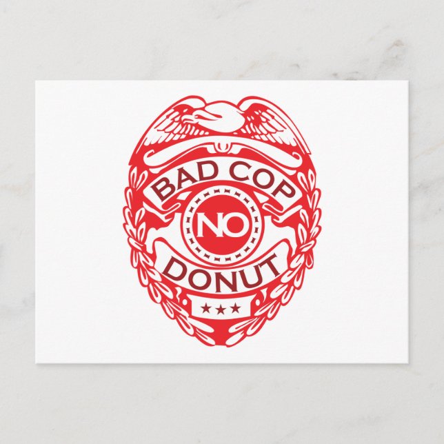 Postal Mal policía sin donar - Rojo (Anverso)