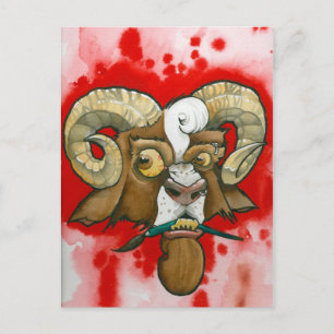 Postal "¡Mala cabra!"