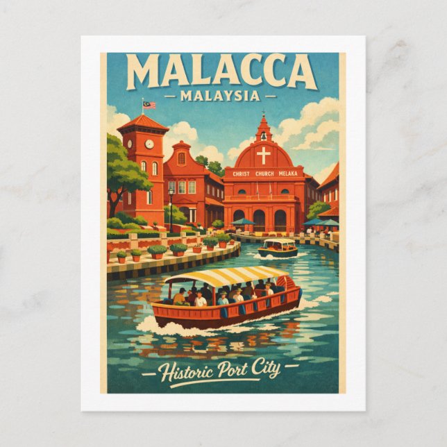 Postal Malaca en Malasia viaje (Anverso)