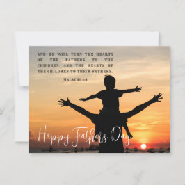 Postal Malachi 4:6 Cita cristiana del Día del Padre