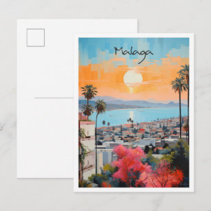 Postal Málaga España Arte Viaje