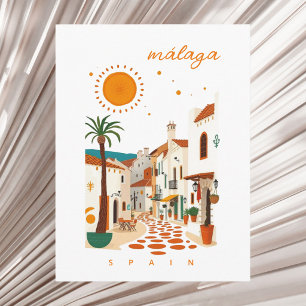 Postal Málaga Málaga España vacaciones pueblo blanco
