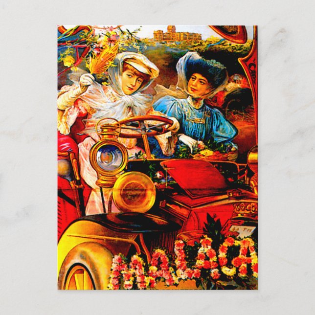 Postal Malaga Spain ~ Vintage Automobile Advertisement (Anverso)