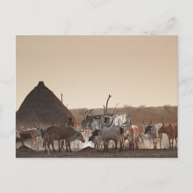 Postal Malakal, aldea del grupo étnico dinka (Anverso)