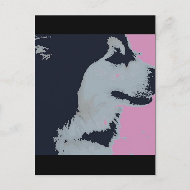 Postal Malamute Dog Pop Art (Anverso)