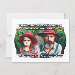 Postal Malas tarifas para los granjeros tristes