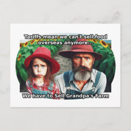 Postal Malas tarifas para los granjeros tristes