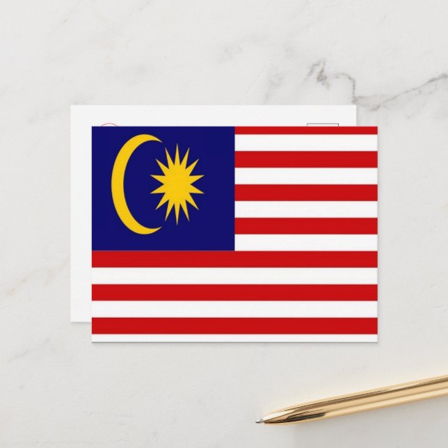 Postal Malasia - Bandera - (Anverso/Reverso In Situ)