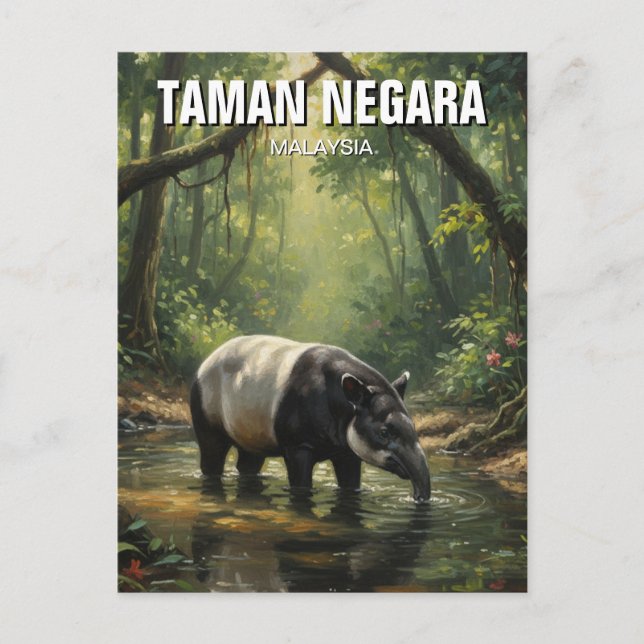 Postal Malasia Taman Negara Malayan Tapir (Anverso)