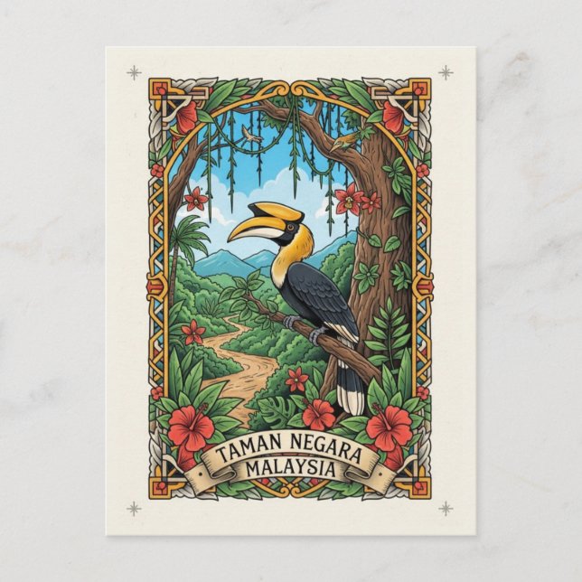 Postal Malaysia Taman Negara Hornbill (Anverso)