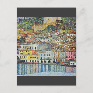 Postal Malcena en el Gardasee de Gustavo Klimt