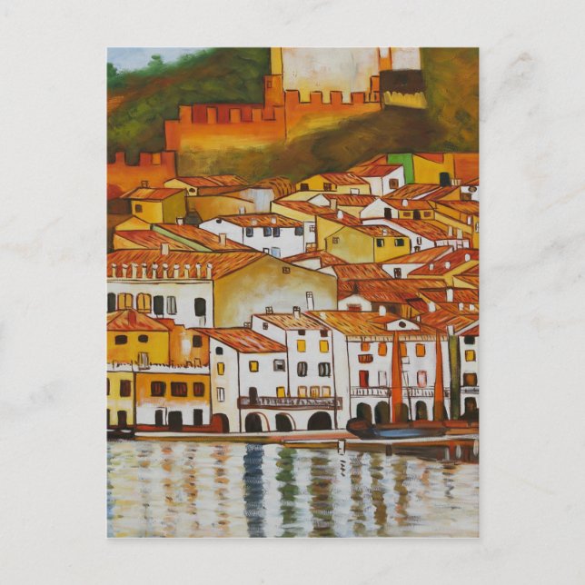 Postal Malcesine en el lago Garda lindo (Anverso)