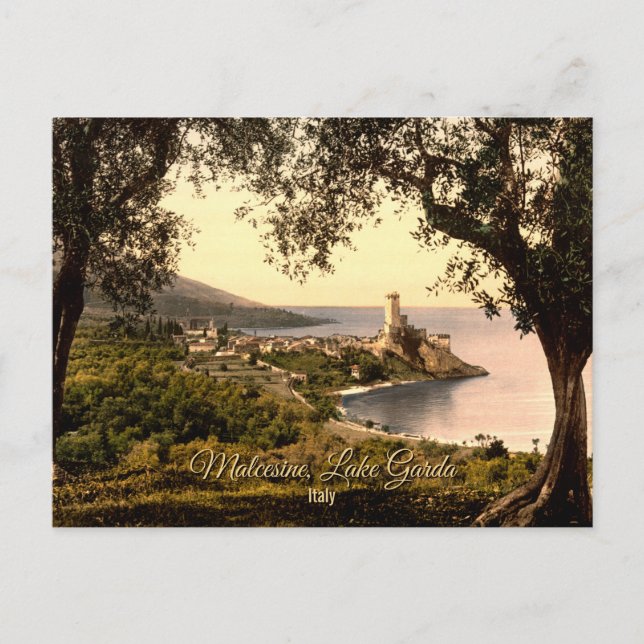Postal Malcesine, Lago de Garda, Italia Viajes Vintage (Anverso)