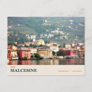Postal Malcesine paseo marítimo en el lago de Garda