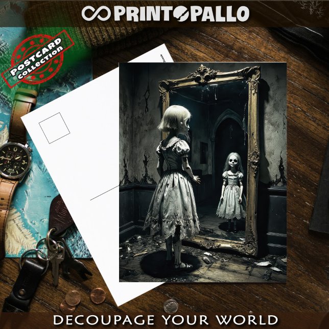 Postal Maldito fantasma infantil en un espejo (Subido por el creador)
