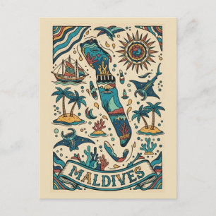 Postal Maldivas Océano Índico