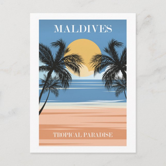 Postal Maldivas, paraíso tropical (Anverso)