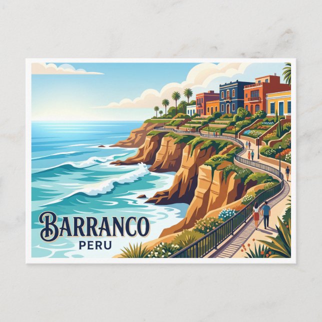 Postal Malecón de Barranco Lima Perú (Anverso)