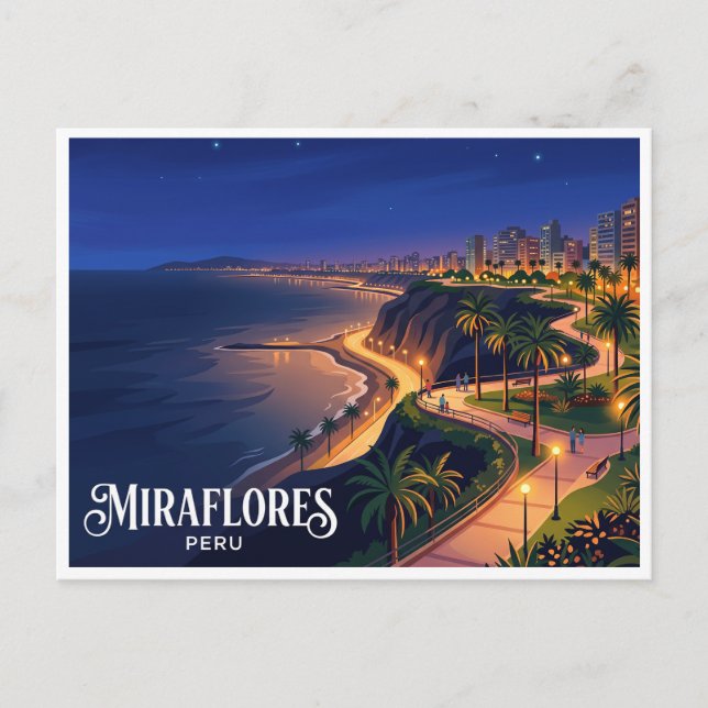 Postal Malecón de Miraflores Lima Perú (Anverso)