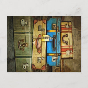 Postal Maletas del vintage