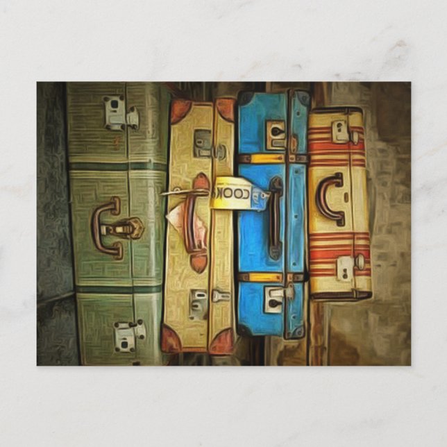 Postal Maletas del vintage (Anverso)