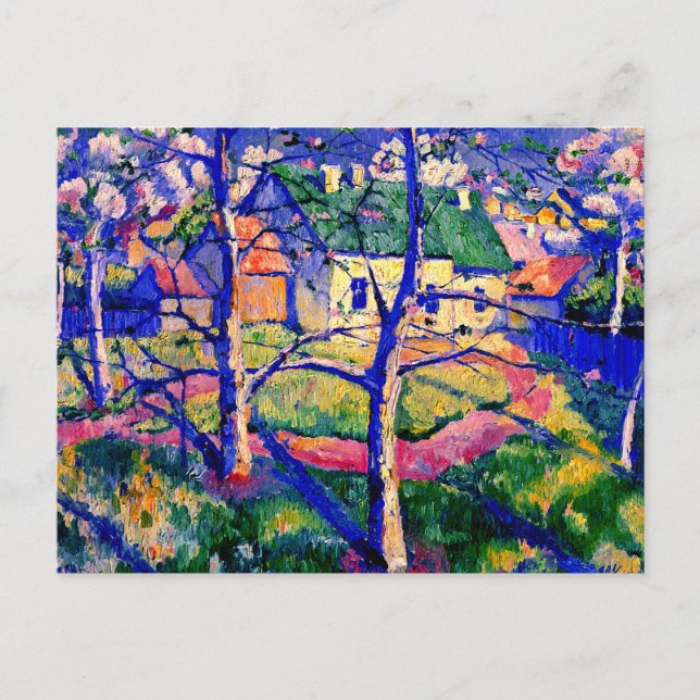 Postal Malevich - Árboles de manzanas en flor (Anverso)