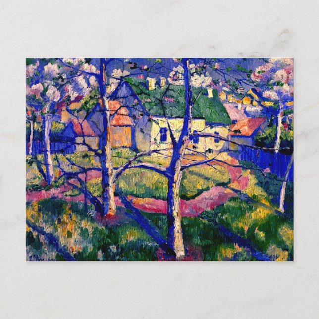 Postal Malevich - Árboles de manzanas en flor (Anverso)