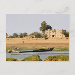 Postal Malí, Djenne. Río Bani cerca de Djenne