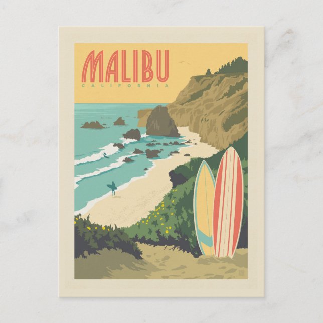 Postal Malibu, California (Anverso)