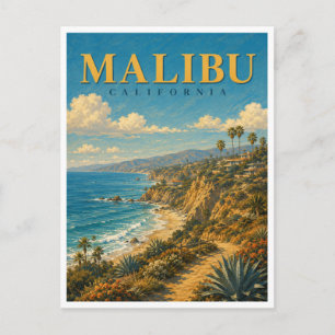 Postal Malibu California Acantilados Costeros GeoSaga