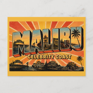 Postal Malibú Costa de Celebridades de California Viaje V