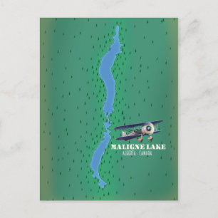 Postal Maligno lake alberta Canada lake map