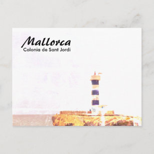 Postal Mallorca Colonia de Sant Jordi Lighthouse Art