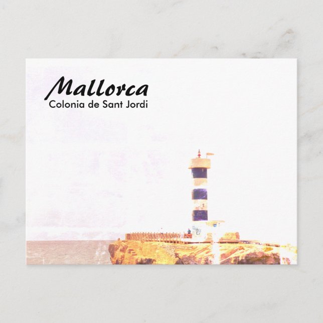 Postal Mallorca Colonia de Sant Jordi Lighthouse Art (Anverso)