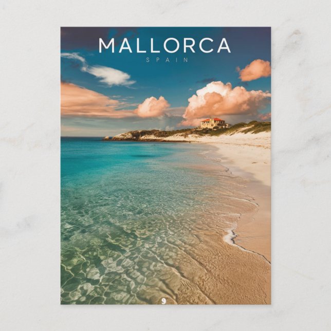 Postal Mallorca, España Beach Travel (Anverso)
