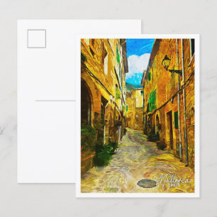 Postal Mallorca España Hermoso paisaje Aceite Paint City