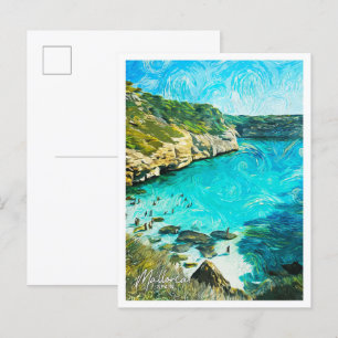 Postal Mallorca España Hermoso paisaje de pintura al óleo