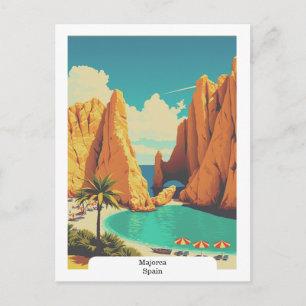 Postal Mallorca, España Playa Viaje Vintage