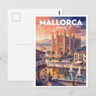Postal Mallorca España Viaje Vintage