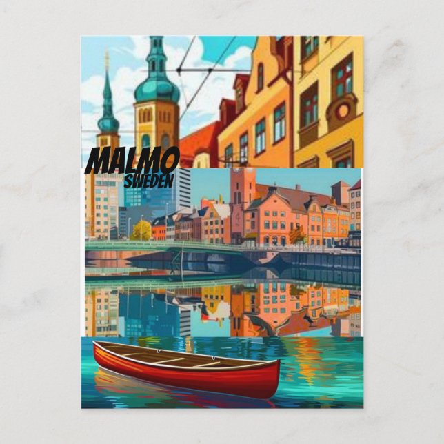 Postal Malmo Imprimir Malmo Decoración Hogar Suecia Arte  (Anverso)