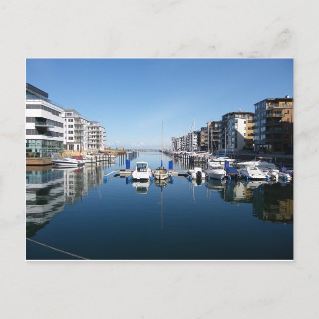 Postal Malmo Marina Suecia Sunny Photo (Anverso)