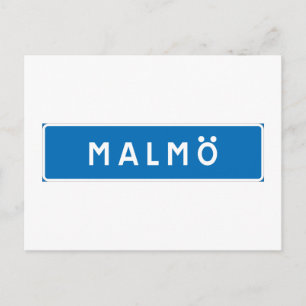 Postal Malmo, señalización sueca de carretera